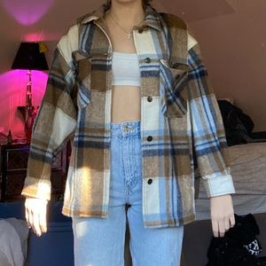 ZARA BLUE AND BROWN FLANNEL